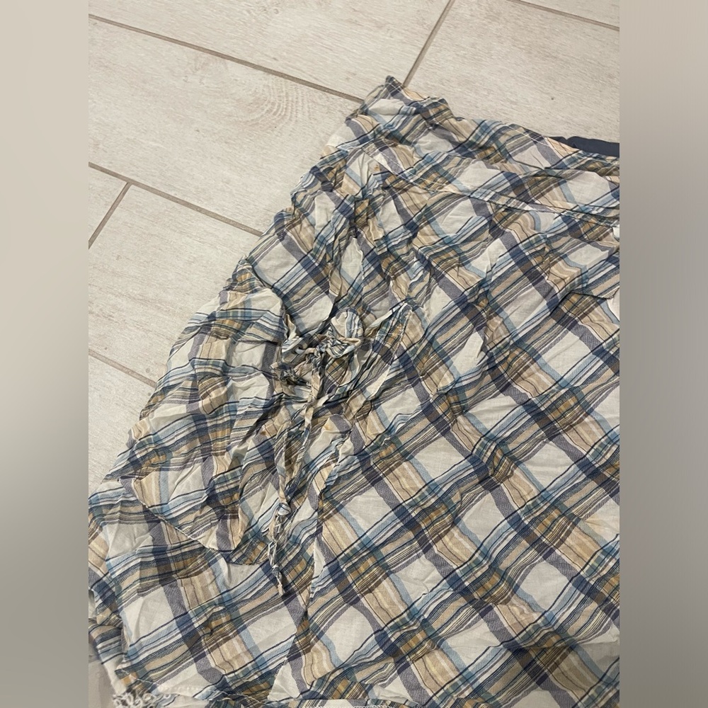Y2K Venezia picnic plaid bubble pockets cotton skirt Sz 22 - Picture 7 of 10